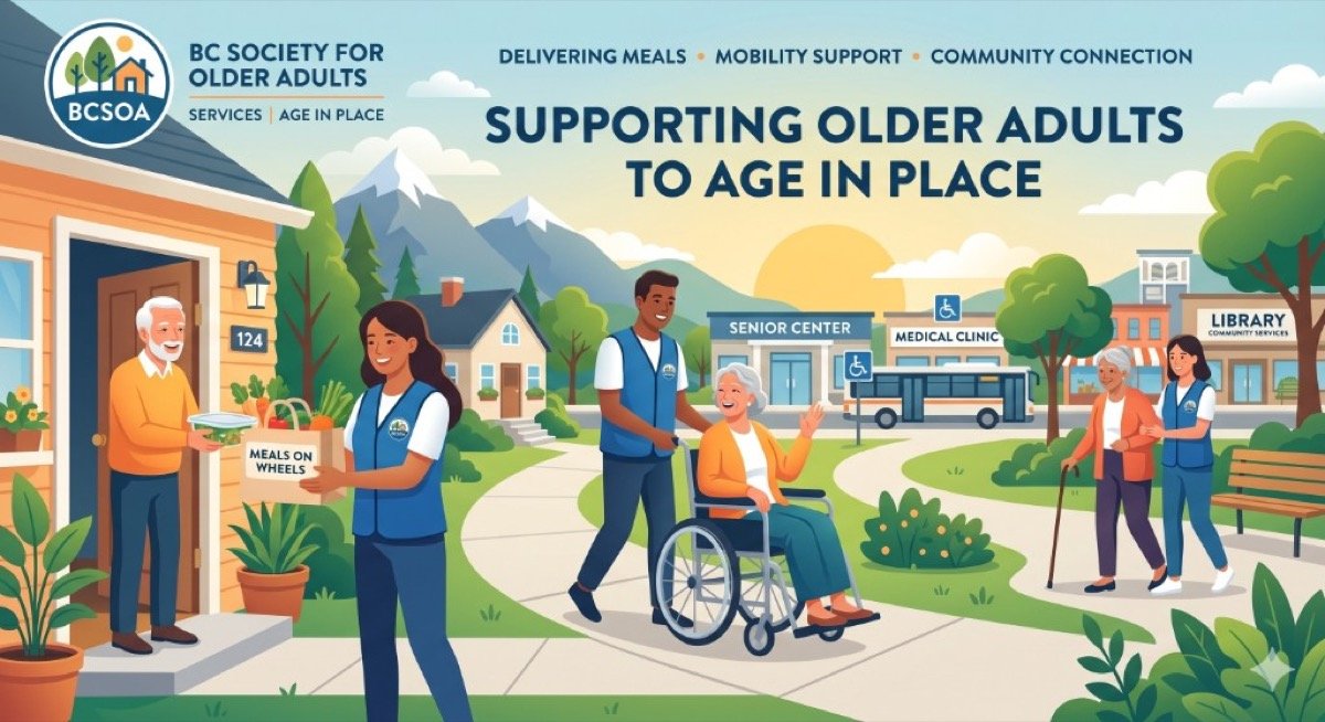Supporting older adults to age in place—meal delivery, mobility support, and community connection.
